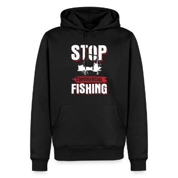 Sauver la pêche en mer - Sweat à capuche Premium bio Homme - noir - Devant - Nico (187cm)