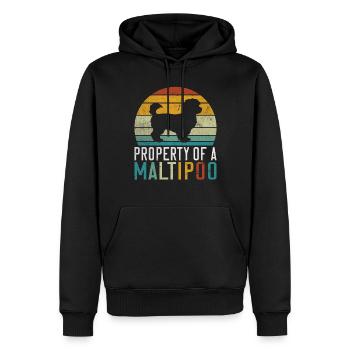 Cadeaux Maltipoo - Sweat à capuche Premium bio Homme - noir - Devant - Nico (187cm)