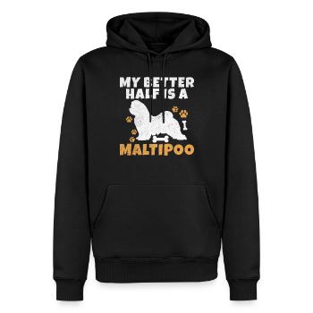 Cadeaux Maltipoo - Sweat à capuche Premium bio Homme - noir - Devant - Nico (187cm)