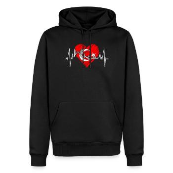 Istanbul Skyline Heartbeat Turquie J’aime Türkiye - Sweat à capuche Premium bio Homme - noir - Devant - Nico (187cm)