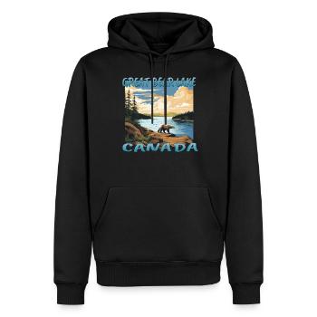 Canada Saskatchewan Northern Lights Holiday Design - Sweat à capuche Premium bio Homme - noir - Devant - Nico (187cm)