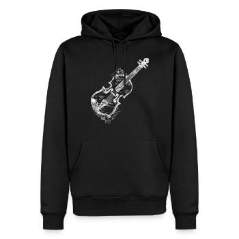 Flower With Violin Violinist Musician Violin Play - Männer Premium Bio Hoodie - Schwarz - Vorne - Nico (187cm)