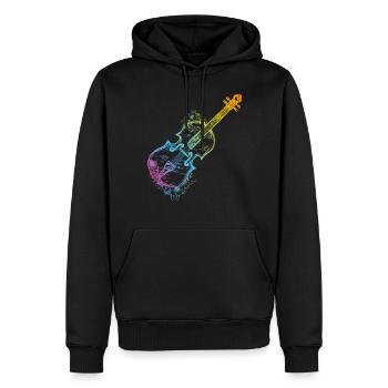 Flower With Violin Violinist Violinist Music And F - Männer Premium Bio Hoodie - Schwarz - Vorne - Nico (187cm)