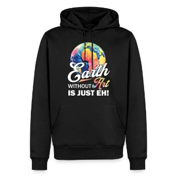 La Terre sans art est juste hein - Sweat à capuche Premium bio Homme - noir - Devant - Nico (187cm)