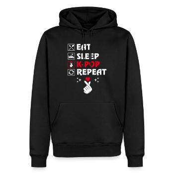 Essen Schlafen K-pop Wiederholen Koreanische - Männer Premium Bio Hoodie - Schwarz - Vorne - Nico (187cm)