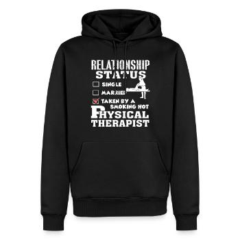 Physical Therapist Relationship Status - Men’s Premium Organic Hoodie - black - Front - Nico (187cm)