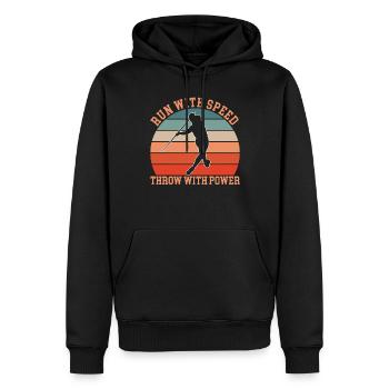Speerwerfen - Männer Premium Bio Hoodie - Schwarz - Vorne - Nico (187cm)