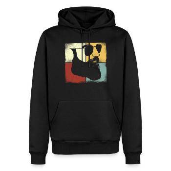 Beard Lover Bearded Man Retro - Männer Premium Bio Hoodie - Schwarz - Vorne - Nico (187cm)