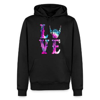 Beard Lover Bearded Man Watercolor - Männer Premium Bio Hoodie - Schwarz - Vorne - Nico (187cm)