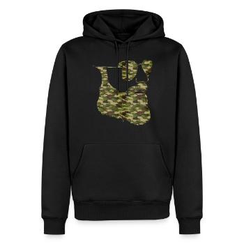 Amant barbe Homme barbu Camo - Sweat à capuche Premium bio Homme - noir - Devant - Nico (187cm)