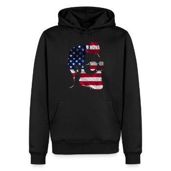 Amant barbe Homme barbu américain - Sweat à capuche Premium bio Homme - noir - Devant - Nico (187cm)