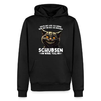 Gerne was mit Menschen machen schubsen wäre toll - Männer Premium Bio Hoodie - Schwarz - Vorne - Nico (187cm)