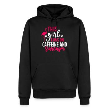 Cette fille fonctionne à la caféine et au sarcasme: pour les femmes - Sweat à capuche Premium bio Homme - noir - Devant - Nico (187cm)