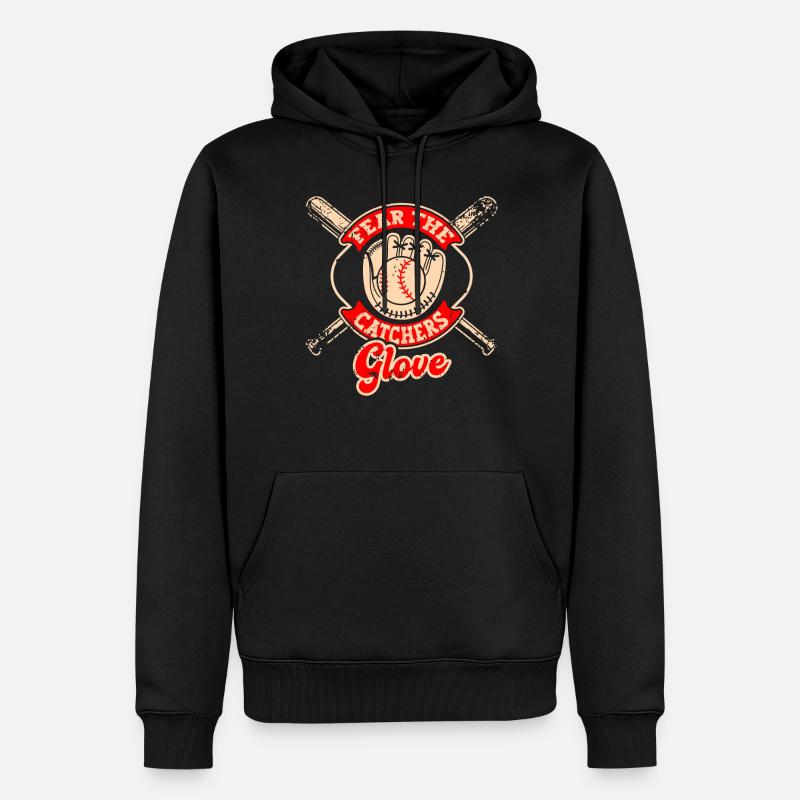 Baseballfänger Baseballspieler Pitcher - Männer Premium Bio Hoodie - Schwarz