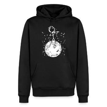 Violin Stick Player In Planet Violin Playing Violi - Männer Premium Bio Hoodie - Schwarz - Vorne - Nico (187cm)