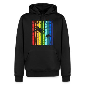 Guadeloupe Île des Caraïbes Idée de vacances - Sweat à capuche Premium bio Homme - noir - Devant - Nico (187cm)