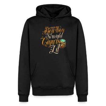 Bourbon Zigarren Whisky Zigarren Lounge -Liebhaber - Männer Premium Bio Hoodie - Schwarz - Vorne - Nico (187cm)