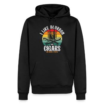 Bourbon Zigarren Whisky Zigarren Lounge -Liebhaber - Männer Premium Bio Hoodie - Schwarz - Vorne - Nico (187cm)