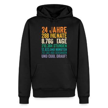 24 Jahre Vierundzwanzigster Geburtstag - Männer Premium Bio Hoodie - Schwarz - Vorne - Nico (187cm)