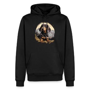 Alpine Badger Hound - Men’s Premium Organic Hoodie - black - Front - Nico (187cm)