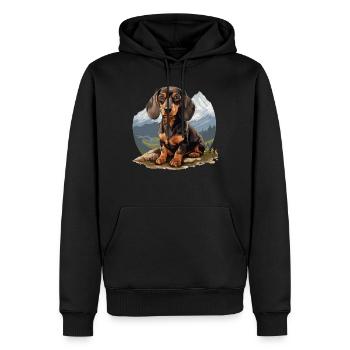 Alpine Badger Hound - Men’s Premium Organic Hoodie - black - Front - Nico (187cm)