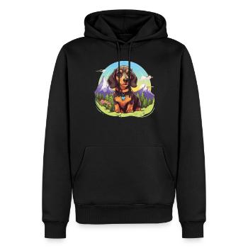Alpine Badger Hound - Men’s Premium Organic Hoodie - black - Front - Nico (187cm)