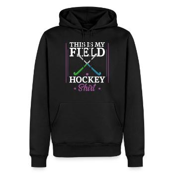 Field Hockey This Is My Field - Men’s Premium Organic Hoodie - black - Front - Nico (187cm)