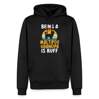 Cadeaux Maltipoo - Sweat à capuche Premium bio Homme - noir - Devant - Nico (187cm)