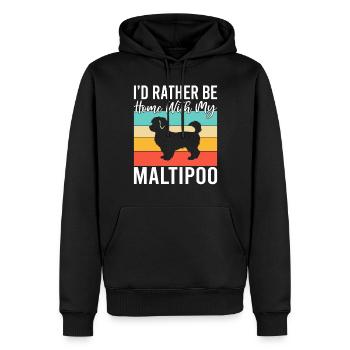 Cadeaux Maltipoo - Sweat à capuche Premium bio Homme - noir - Devant - Nico (187cm)
