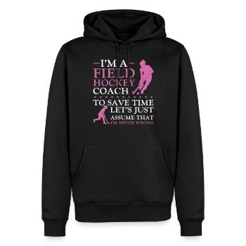 Field Hockey Coach I'm A Field - Männer Premium Bio Hoodie - Schwarz - Vorne - Nico (187cm)