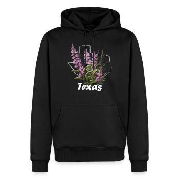 Drapeau du Texas avec printemps floral Texas - Sweat à capuche Premium bio Homme - noir - Devant - Nico (187cm)