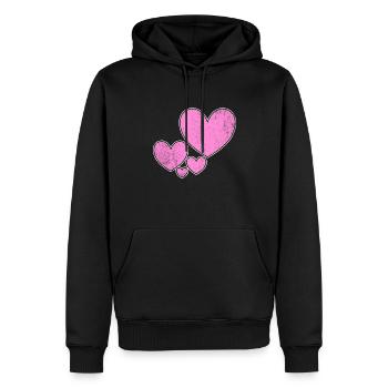 Cœurs dans l’amour Cœurs - Sweat à capuche Premium bio Homme - noir - Devant - Nico (187cm)