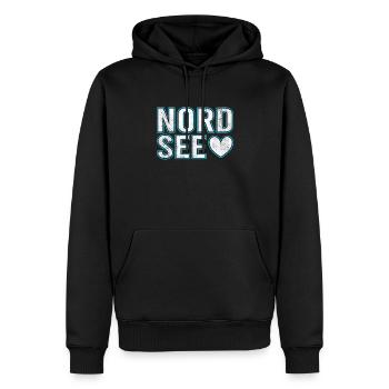 Nordsee - Männer Premium Bio Hoodie - Schwarz - Vorne - Nico (187cm)