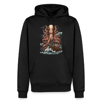 Mystischer Meereskreatur Kraken Seefahrer Ästhetik - Männer Premium Bio Hoodie - Schwarz - Vorne - Nico (187cm)