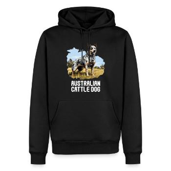 Hund Australian Cattle Dog - Männer Premium Bio Hoodie - Schwarz - Vorne - Nico (187cm)