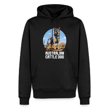 Hund Australian Cattle Dog - Männer Premium Bio Hoodie - Schwarz - Vorne - Nico (187cm)