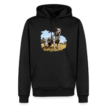Hund Australian Cattle Dog - Männer Premium Bio Hoodie - Schwarz - Vorne - Nico (187cm)
