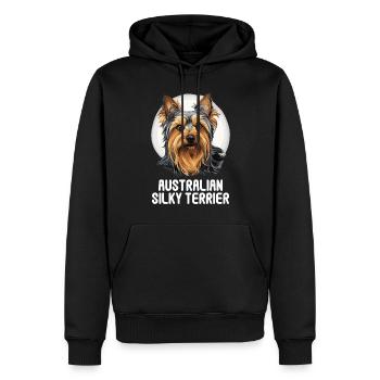 Australian Silky Terrier - Männer Premium Bio Hoodie - Schwarz - Vorne - Nico (187cm)