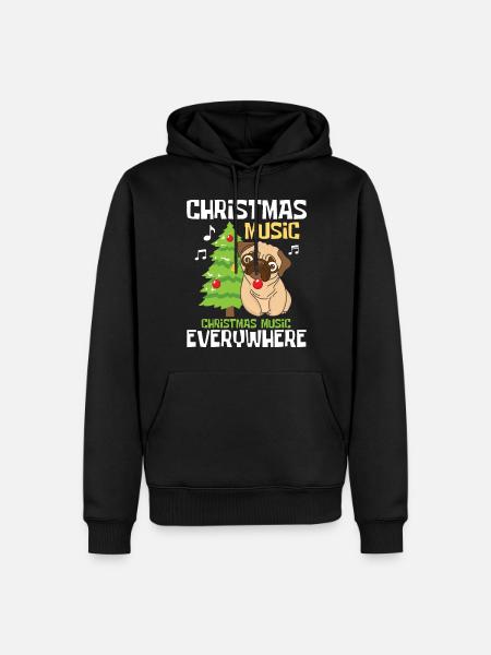 Christmas Music Everywhere - Men’s Premium Organic Hoodie - black