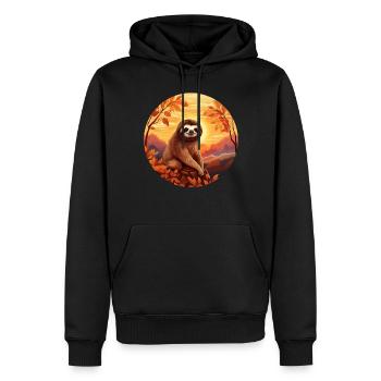 Paresseux en automne - Sweat à capuche Premium bio Homme - noir - Devant - Nico (187cm)