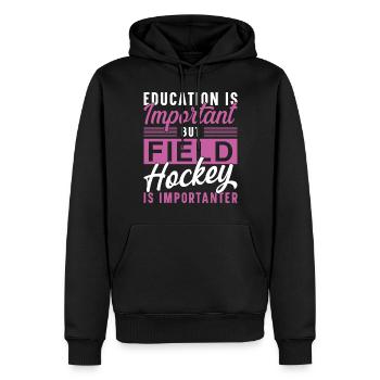 Field Hockey Education Is - Männer Premium Bio Hoodie - Schwarz - Vorne - Nico (187cm)