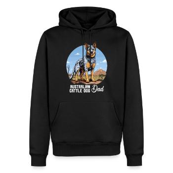Hund Australian Cattle Dog - Männer Premium Bio Hoodie - Schwarz - Vorne - Nico (187cm)