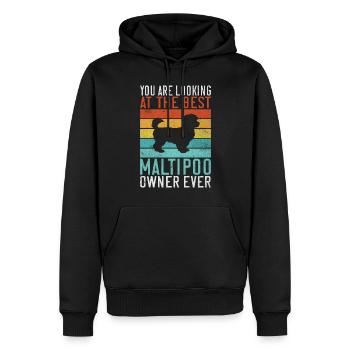 Cadeaux Maltipoo - Sweat à capuche Premium bio Homme - noir - Devant - Nico (187cm)