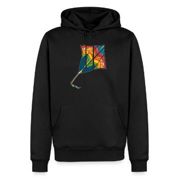 CERF-VOLANT - Sweat à capuche Premium bio Homme - noir - Devant - Nico (187cm)