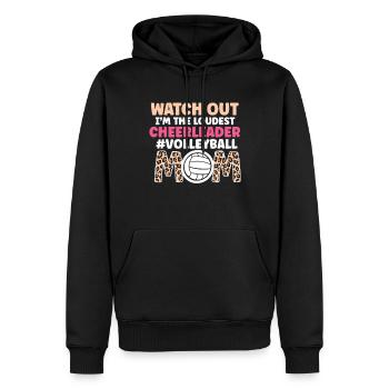 Volleyball Maman Volleyball Maman - Sweat à capuche Premium bio Homme - noir - Devant - Nico (187cm)