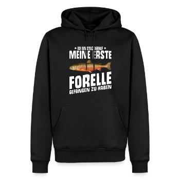 Forellen Angeln - Männer Premium Bio Hoodie - Schwarz - Vorne - Nico (187cm)