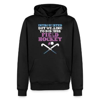 Field Hockey Introverted But - Men’s Premium Organic Hoodie - black - Front - Nico (187cm)