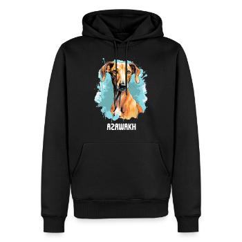 Chien Azawakh - Sweat à capuche Premium bio Homme - noir - Devant - Nico (187cm)