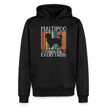 Cadeaux Maltipoo - Sweat à capuche Premium bio Homme - noir - Devant - Nico (187cm)