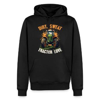 Dirt Sweat Tractor Love Farmer Agriculture - Men’s Premium Organic Hoodie - black - Front - Nico (187cm)